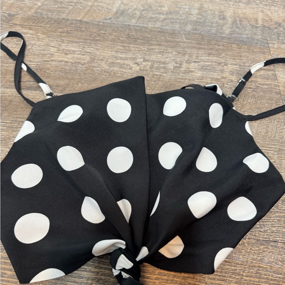 Vici Black & White Polka Dots Flirty Girly  Front Cutout woman’s SZ S - Picture 12 of 15